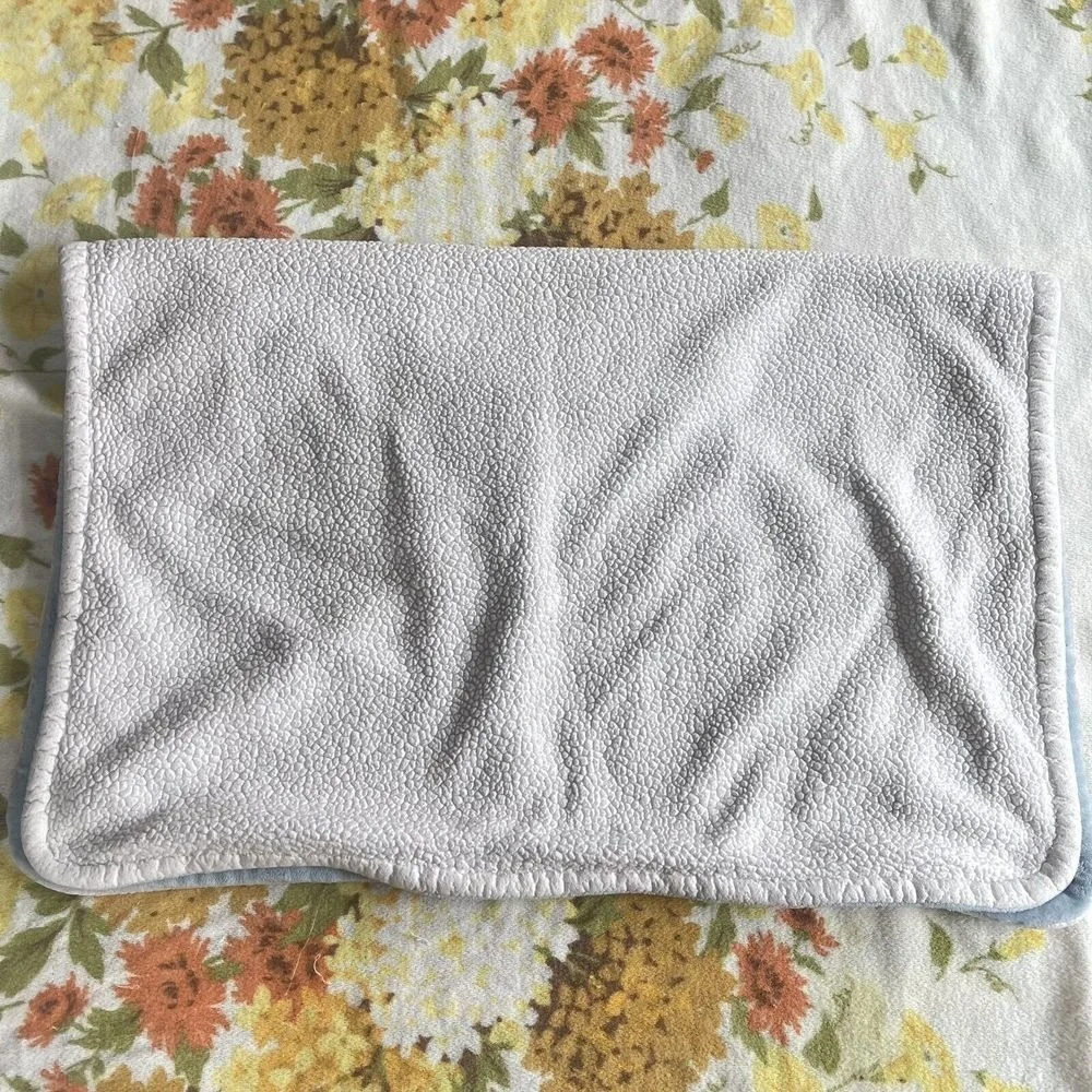 Carter's Plush Baby Blanket Blue Fleece Bear White Sherpa Security Lovey‎ Rare